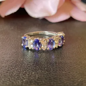 Beautiful Blue Tanzanite Sterling Silver Ring