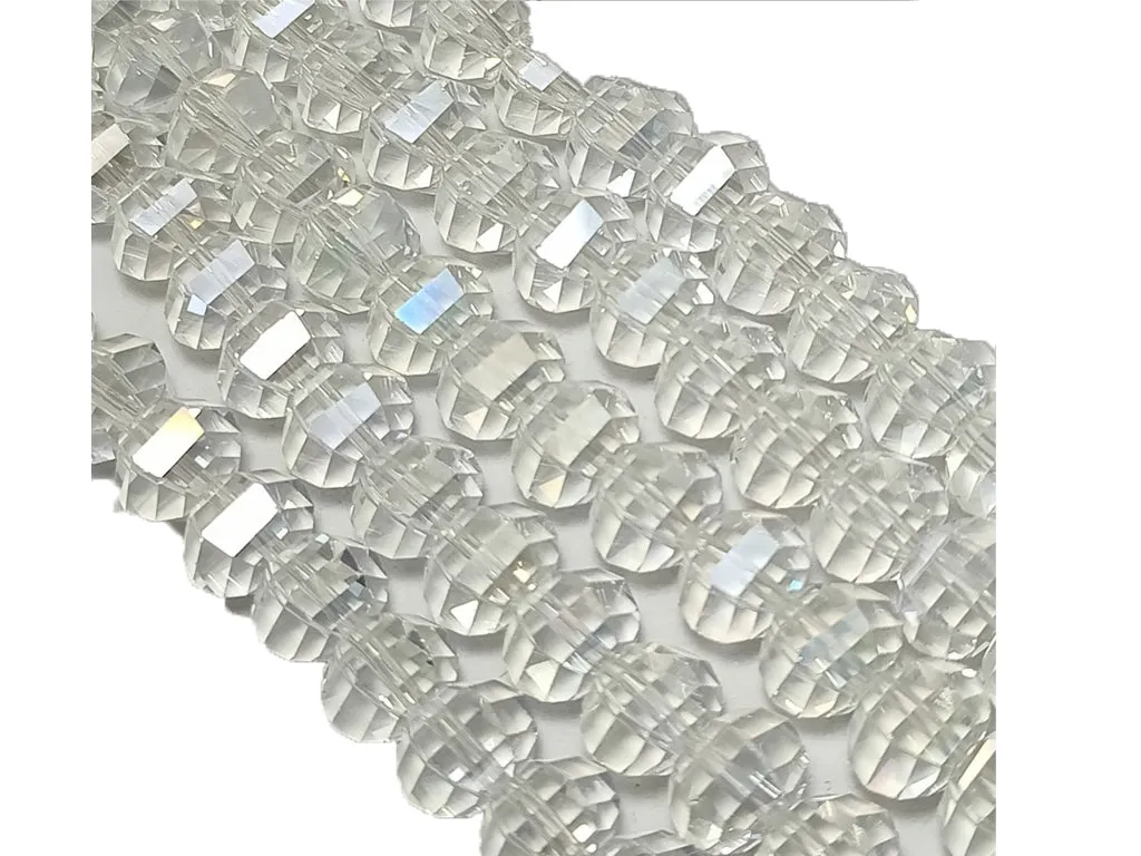 Bright Transparent Octagonal Faceted Crystal Beads