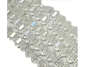 Bright Transparent Octagonal Faceted Crystal Beads