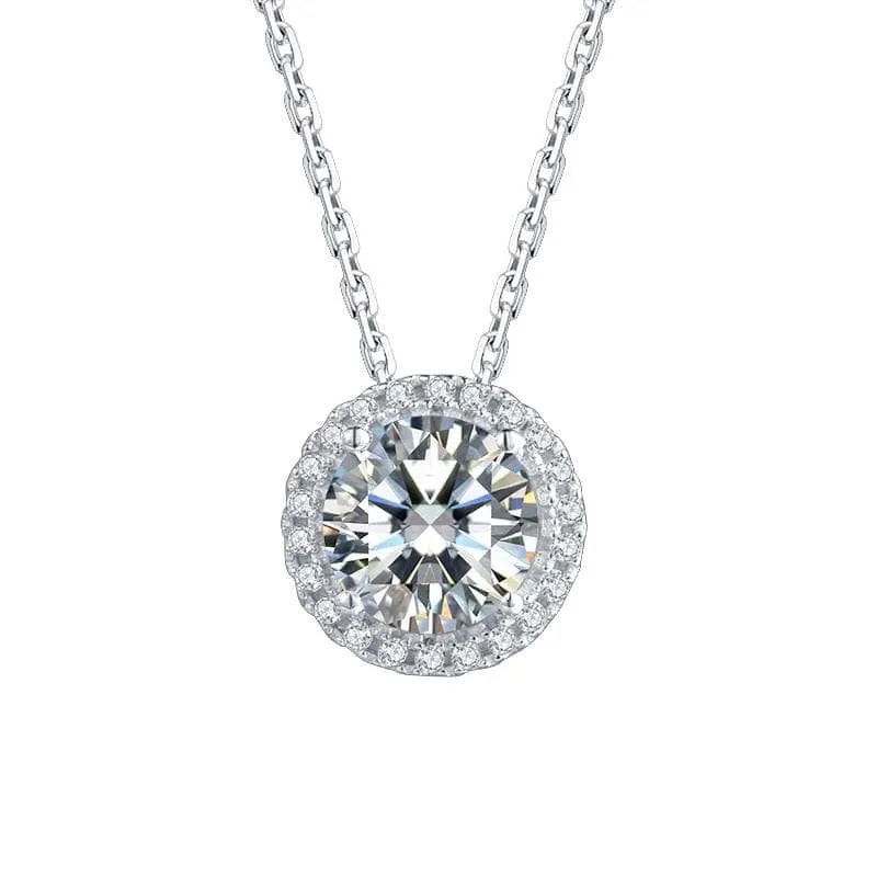 Brilliant Cut Diamond Earrings and Necklace