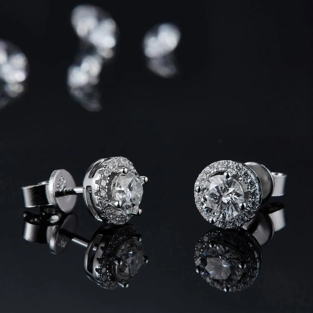 Brilliant Cut Diamond Earrings and Necklace