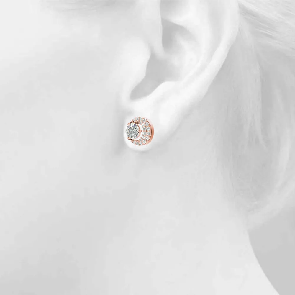 Brilliant cut Diamonds "Moon" Earrings
