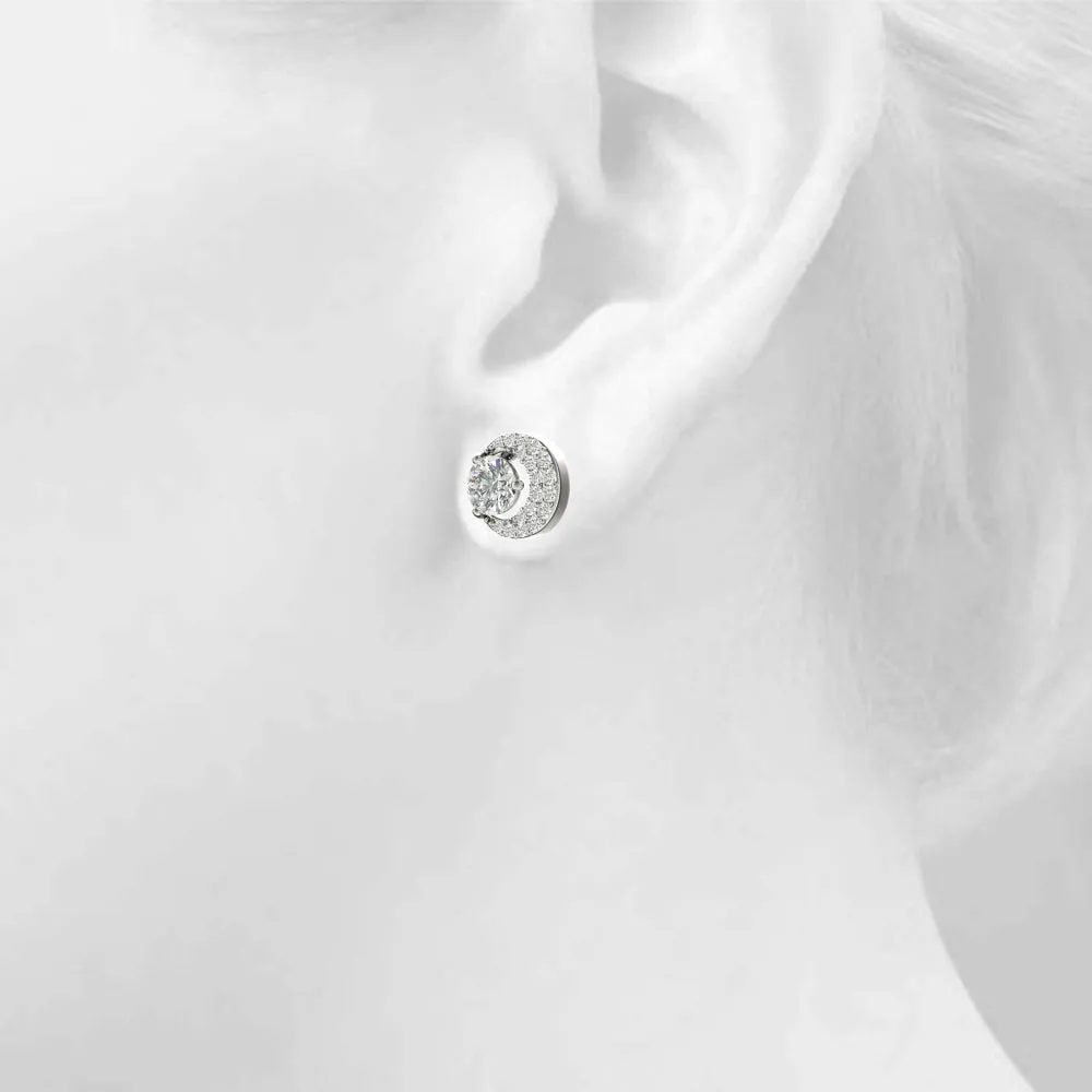 Brilliant cut Diamonds "Moon" Earrings