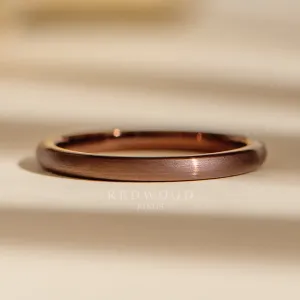 Brown Tungsten Ring, Brushed Finish - 2MM