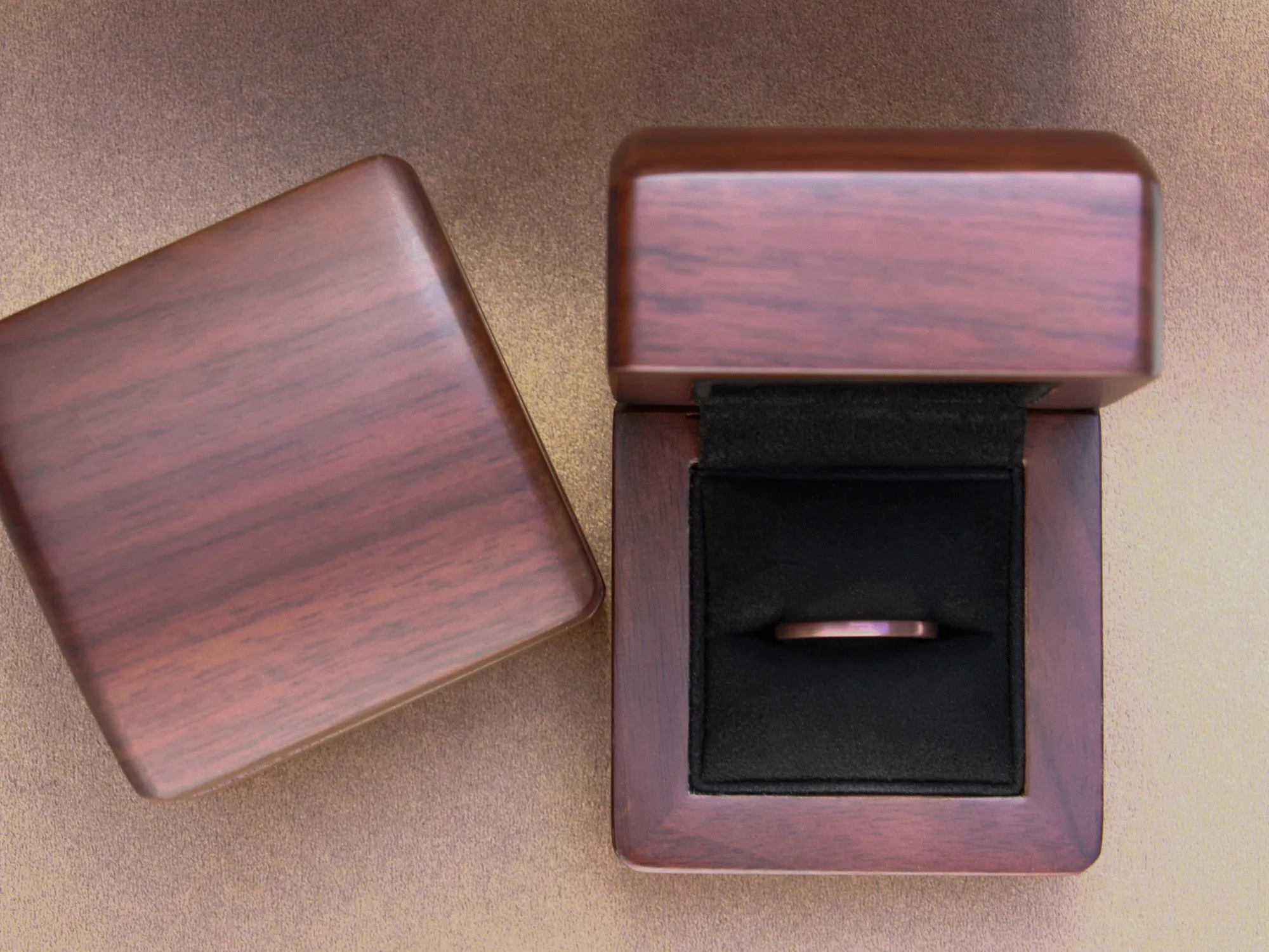 Brown Tungsten Ring, Brushed Finish - 2MM