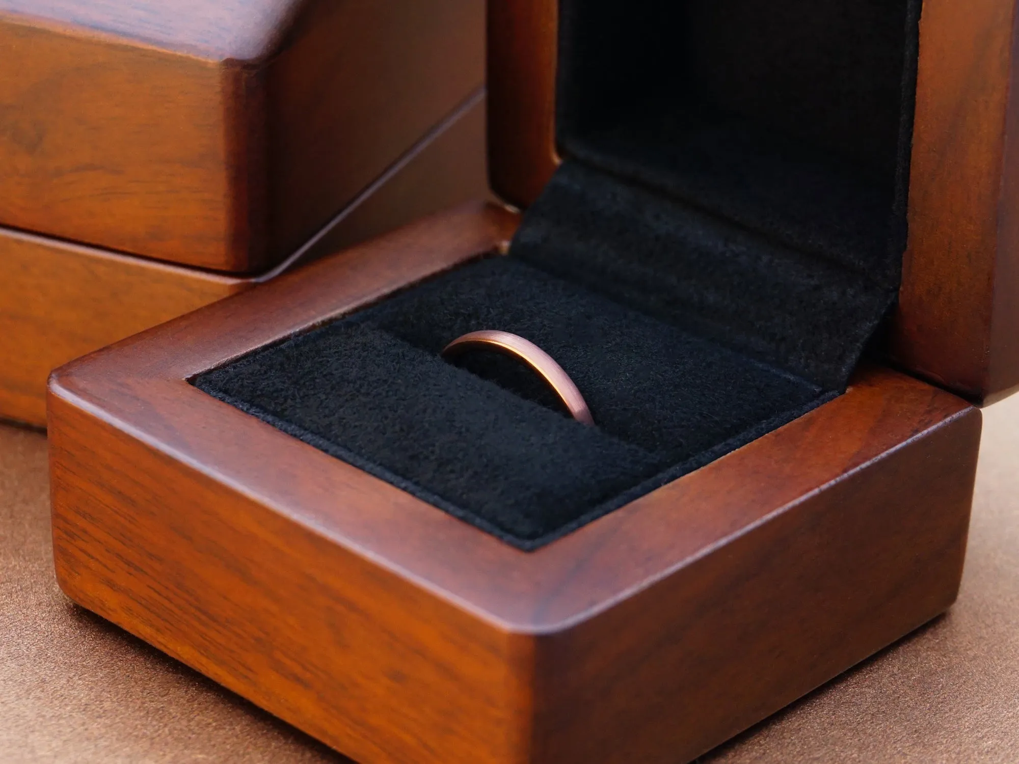 Brown Tungsten Ring, Brushed Finish - 2MM