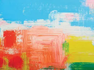 Brushstrokes on Blue