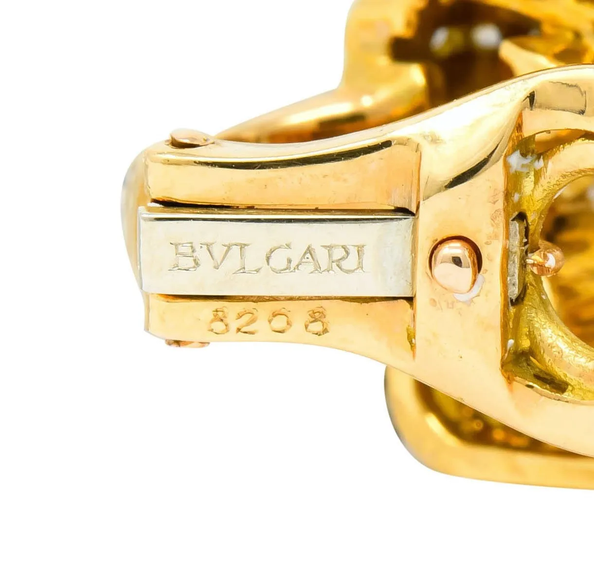 Bulgari Diamond 18 Karat Gold Link Ear-Clip Earrings