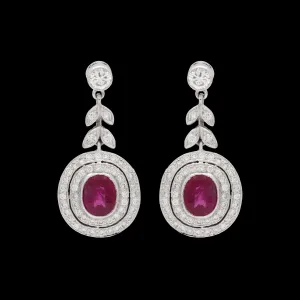 Burmese Ruby Dangle Earrings