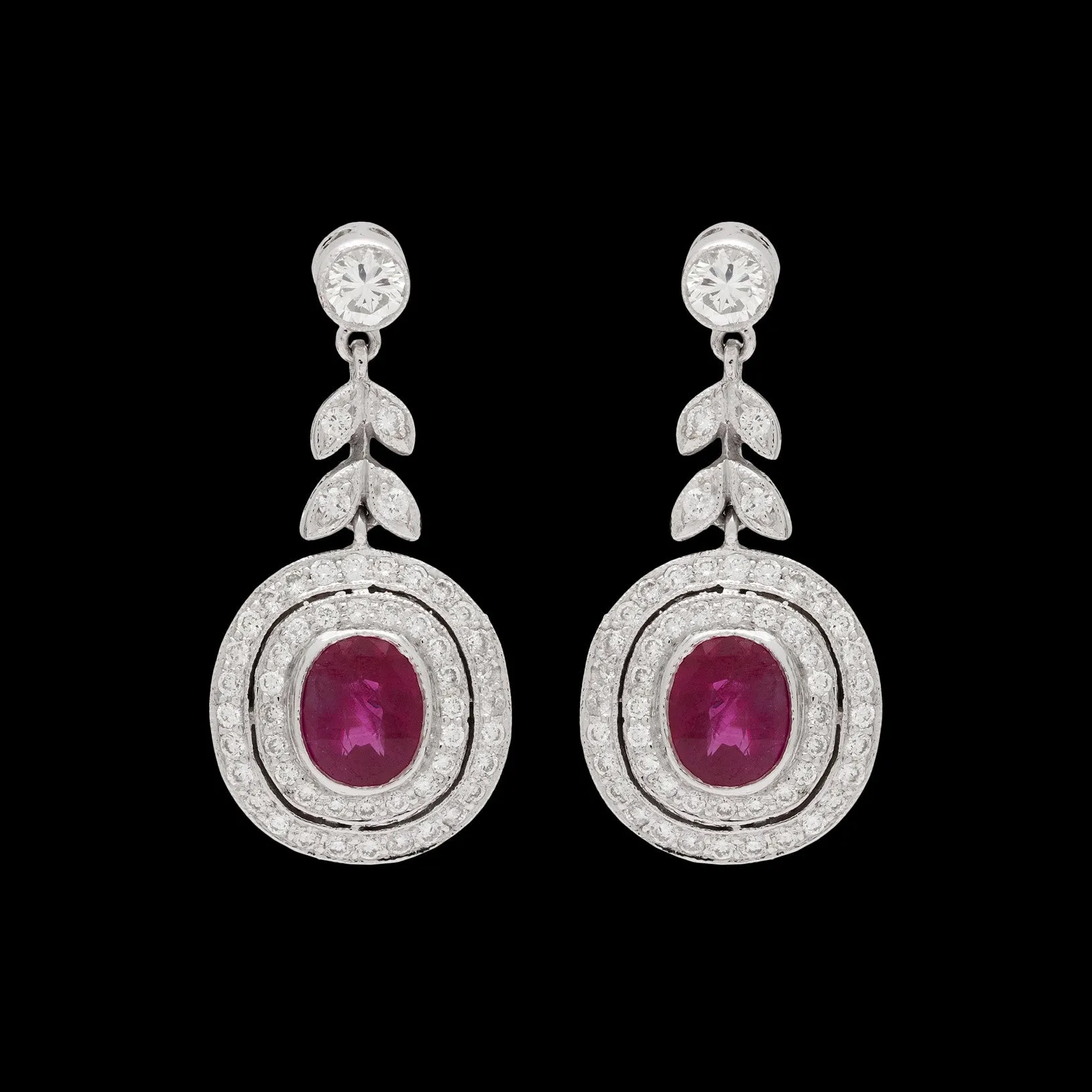 Burmese Ruby Dangle Earrings