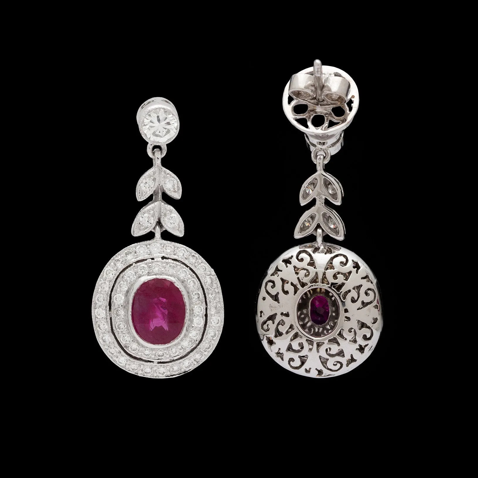 Burmese Ruby Dangle Earrings