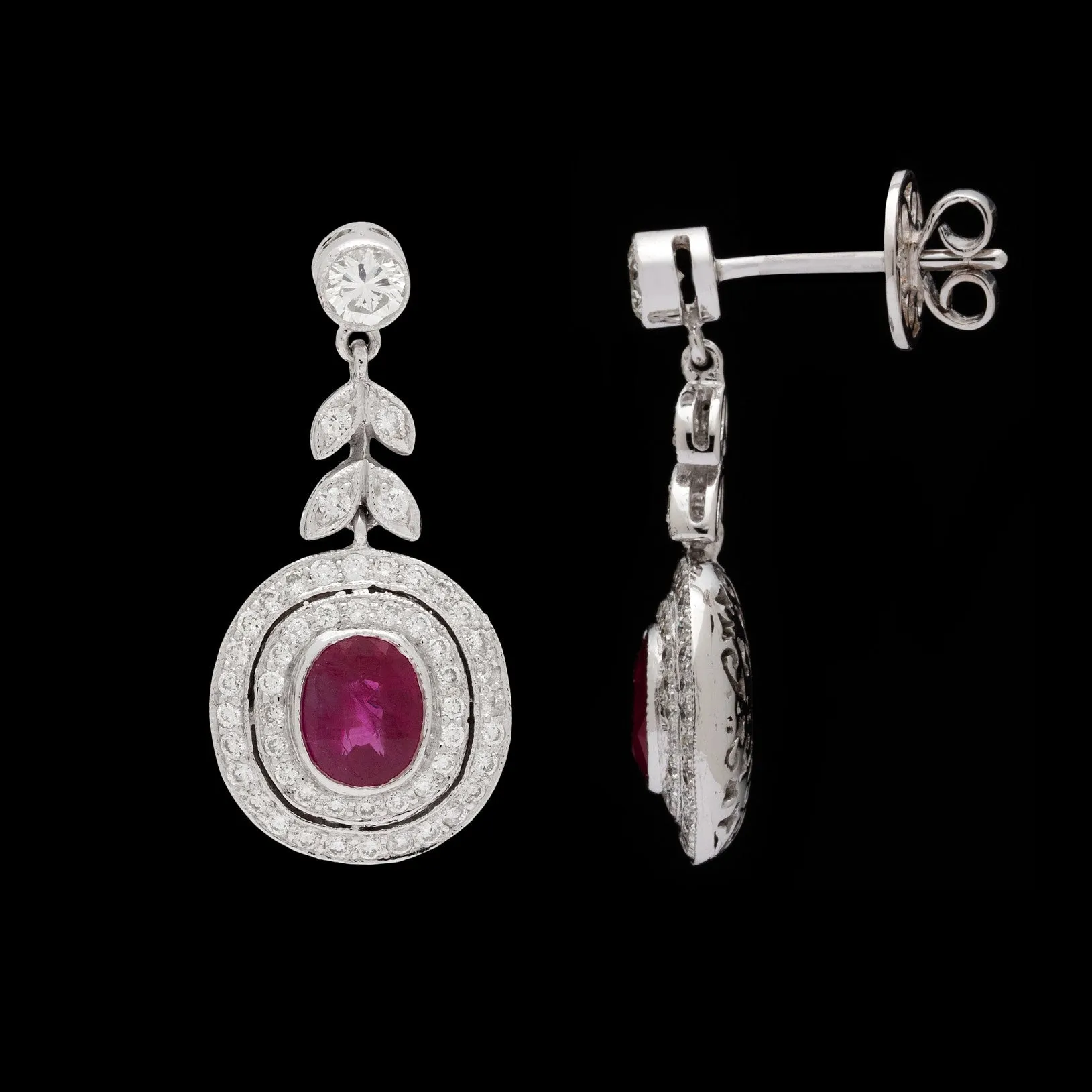 Burmese Ruby Dangle Earrings