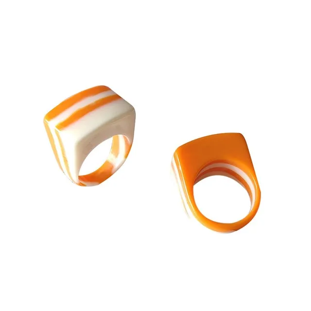 Candy Color Geometric Water Drop Stripe Resin Big Beautiful Rings