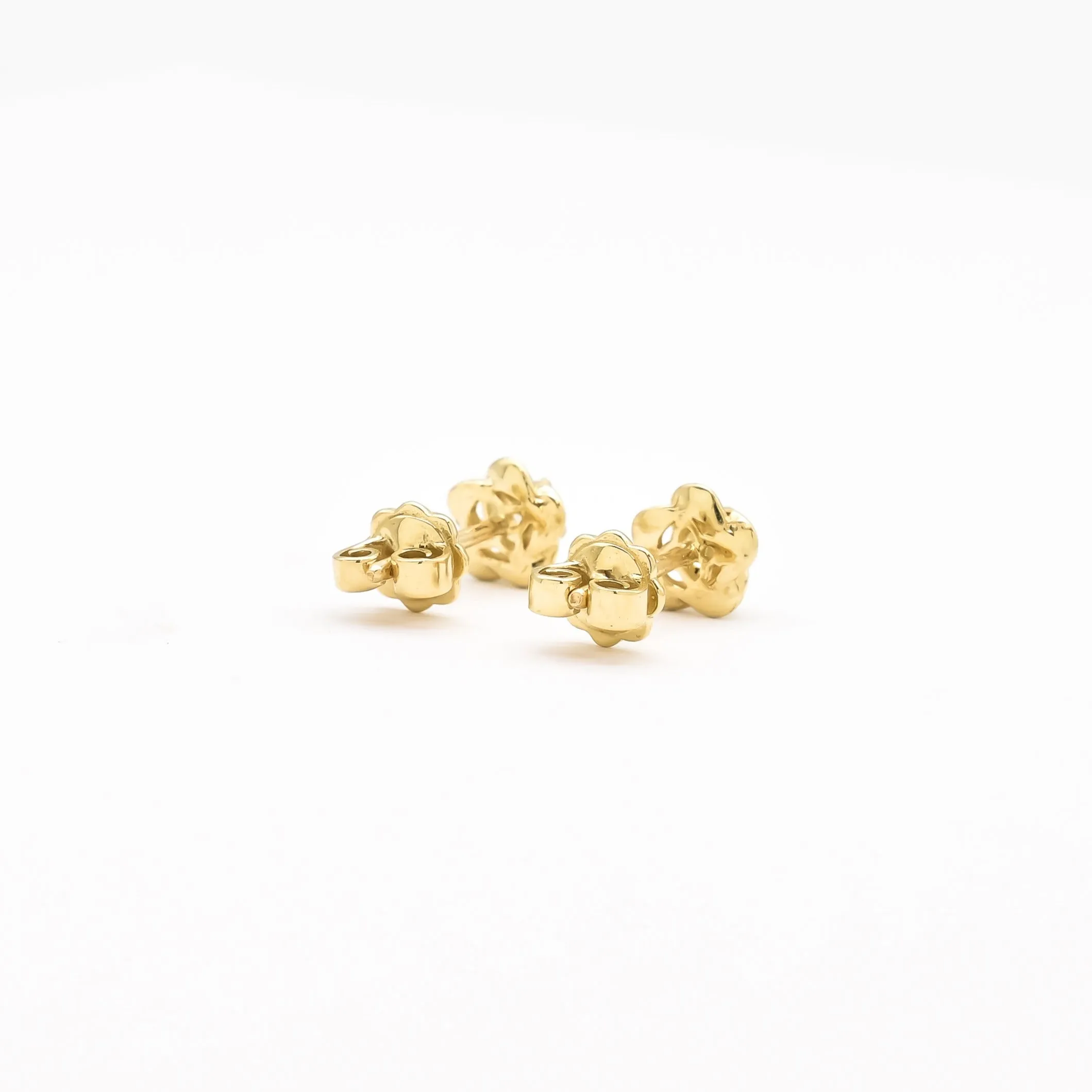 CERTIFIED Real Diamond Earrings – Solid 14k Gold Earrings – Dainty Diamond Flower Earrings