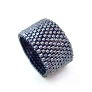 Classic Metallic Pyrite Beaded Ring