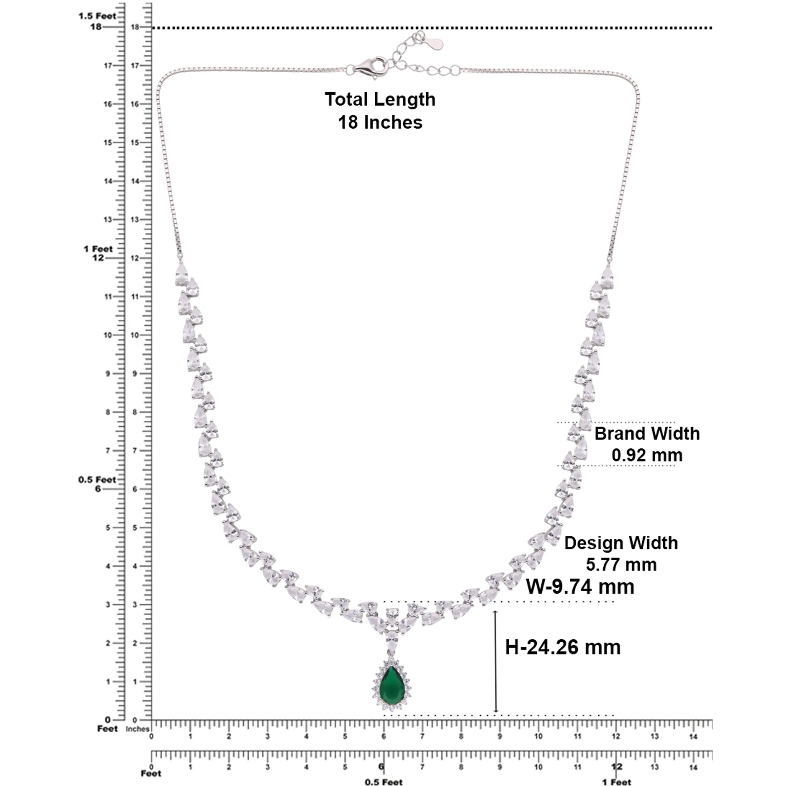 Classic Pear-Cut Centerpiece Necklace – Silver & Rose-Tone Variants | SKU : 0021188824, 0021188800, 0021188787, 0003525845, 0003525425