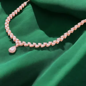 Classic Pear-Cut Centerpiece Necklace – Silver & Rose-Tone Variants | SKU : 0021188824, 0021188800, 0021188787, 0003525845, 0003525425