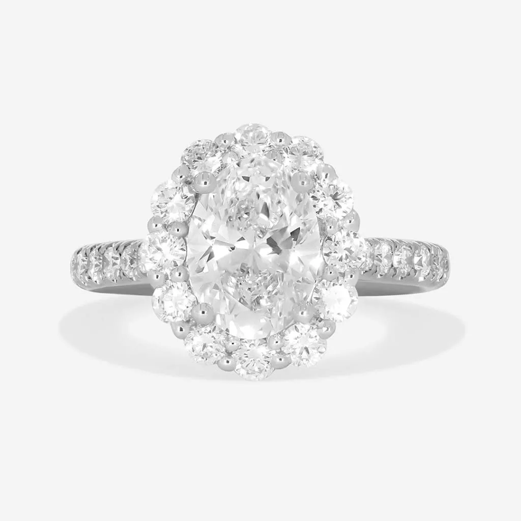 COCO | Oval Halo Lab Grown Diamond Engagement Ring Set in Platinum