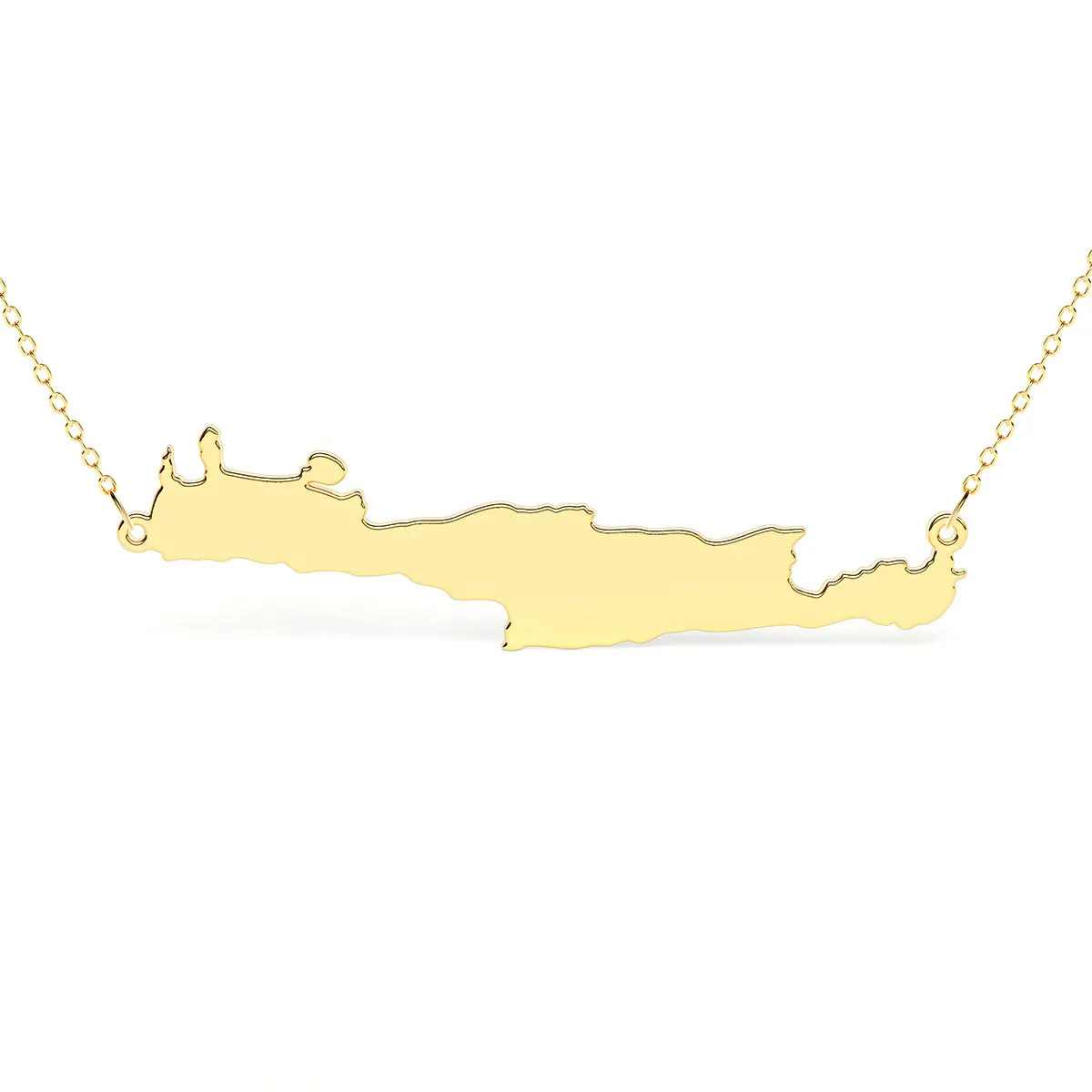 Crete Island Map Necklace