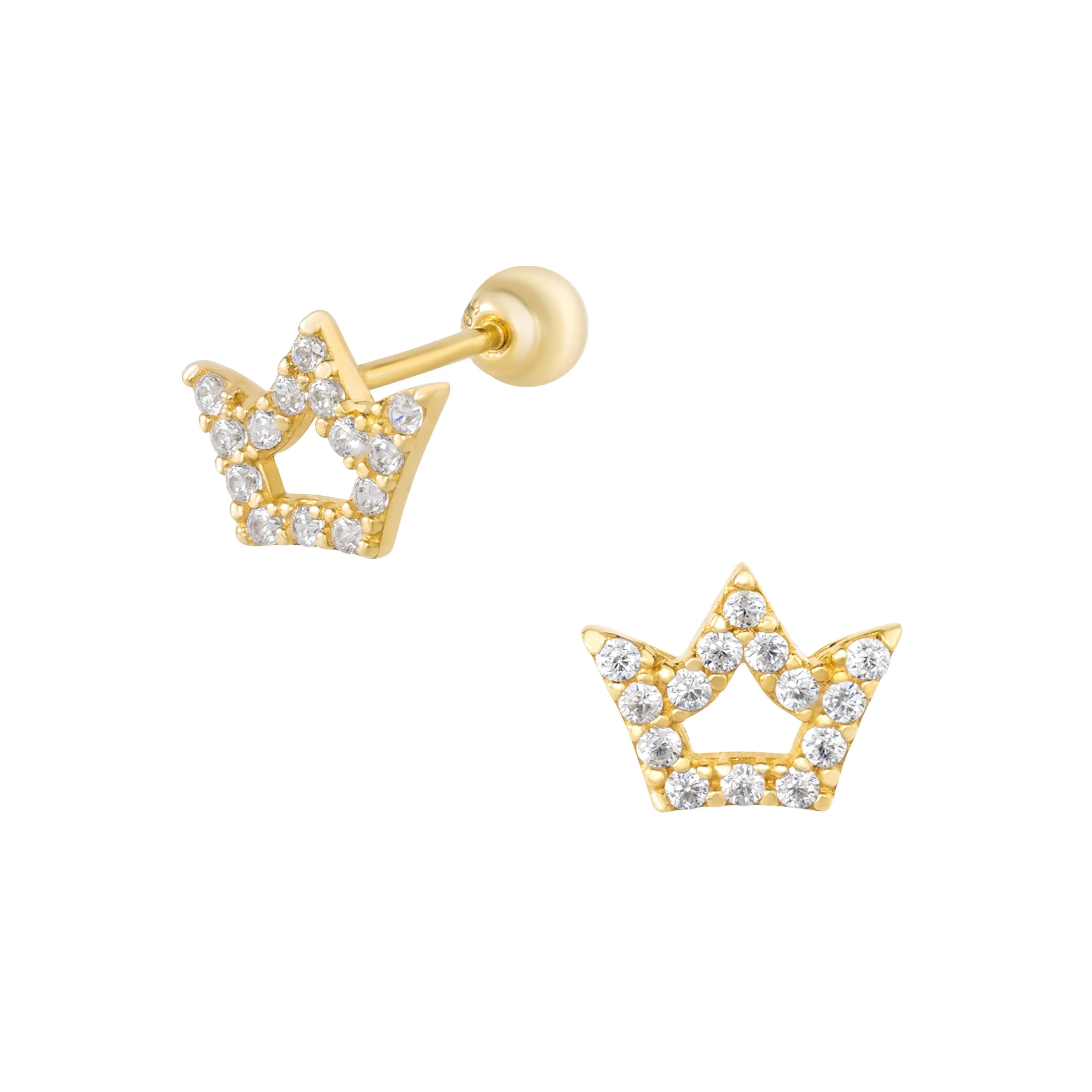 Crownie Piercing in Yellow Gold with Cubic Zirconia