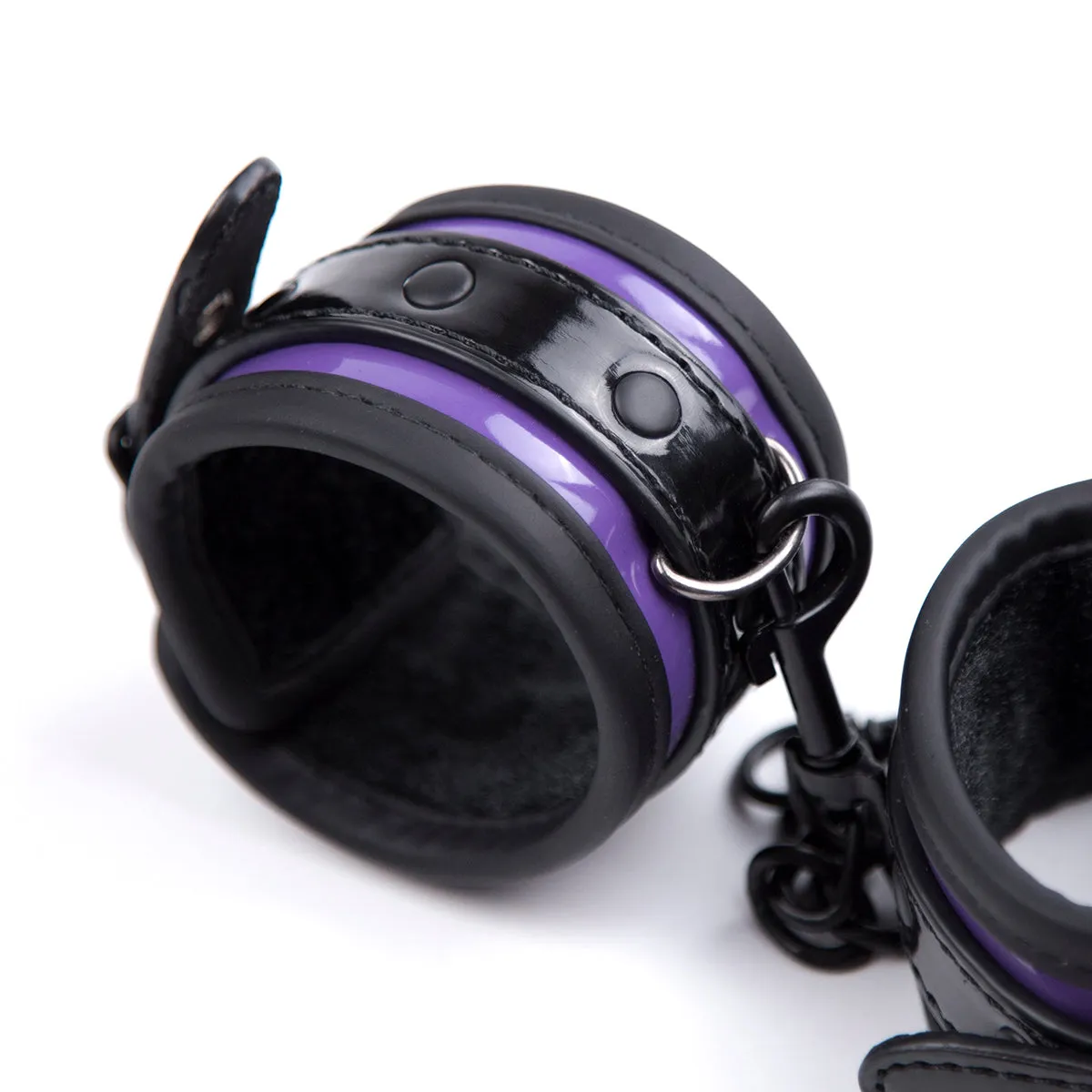 Cuff Wrist - Purple and Black PVC Bondage Cuff