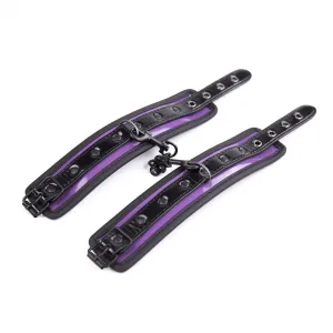 Cuff Wrist - Purple and Black PVC Bondage Cuff