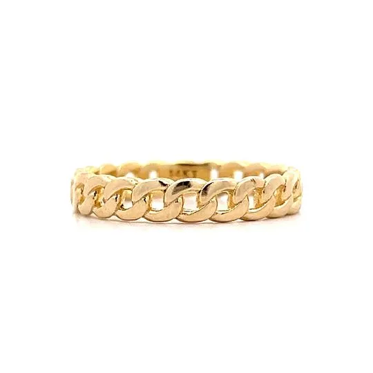 Curb Link Chain Stacking Ring in 14k Yellow Gold