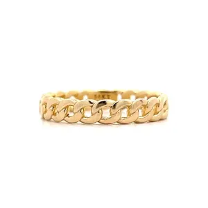 Curb Link Chain Stacking Ring in 14k Yellow Gold