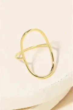 Curved Oval Minimalist Ring