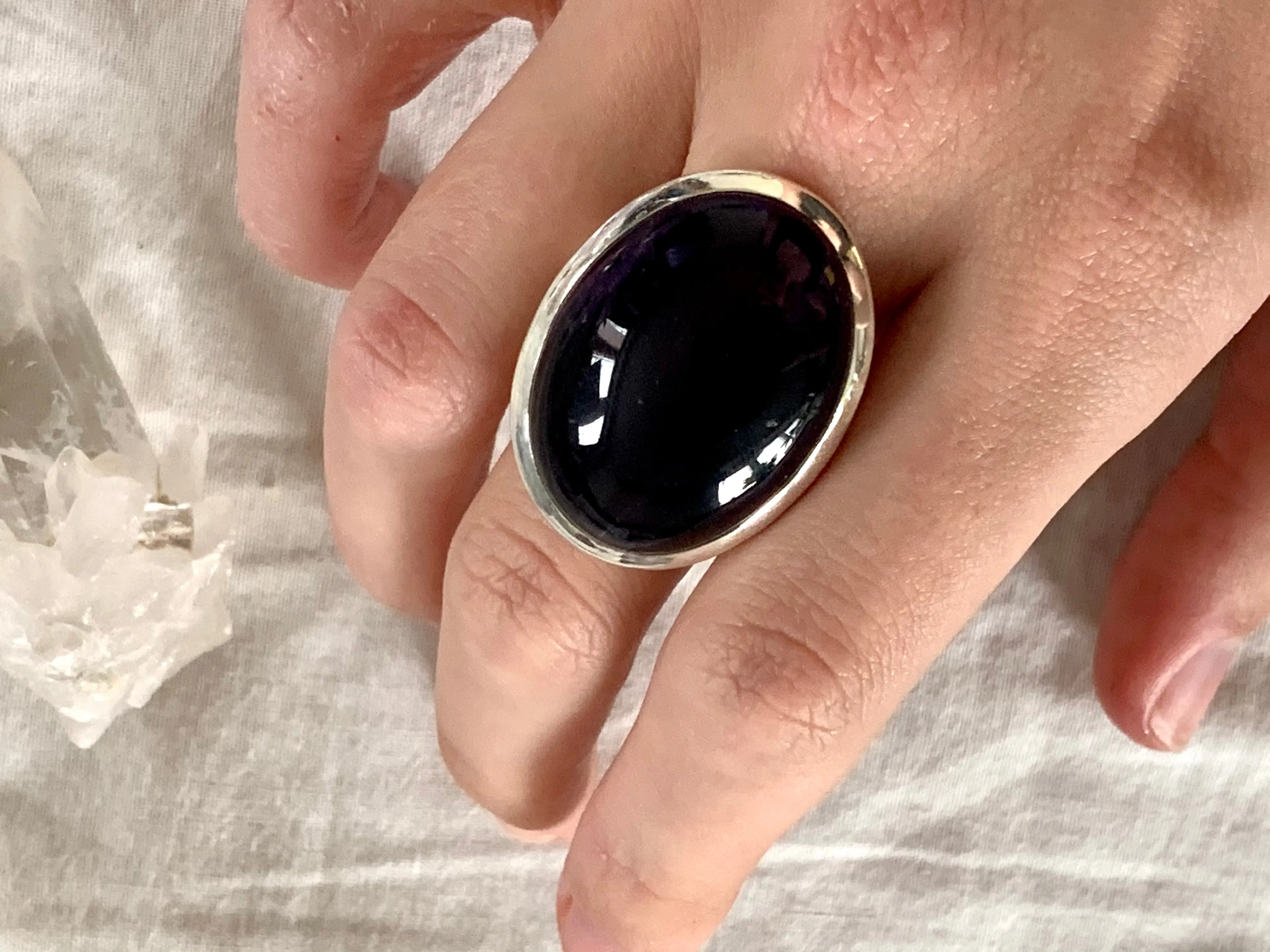 Dark Amethyst Naevia Ring - XLarge Oval (US 8.5)