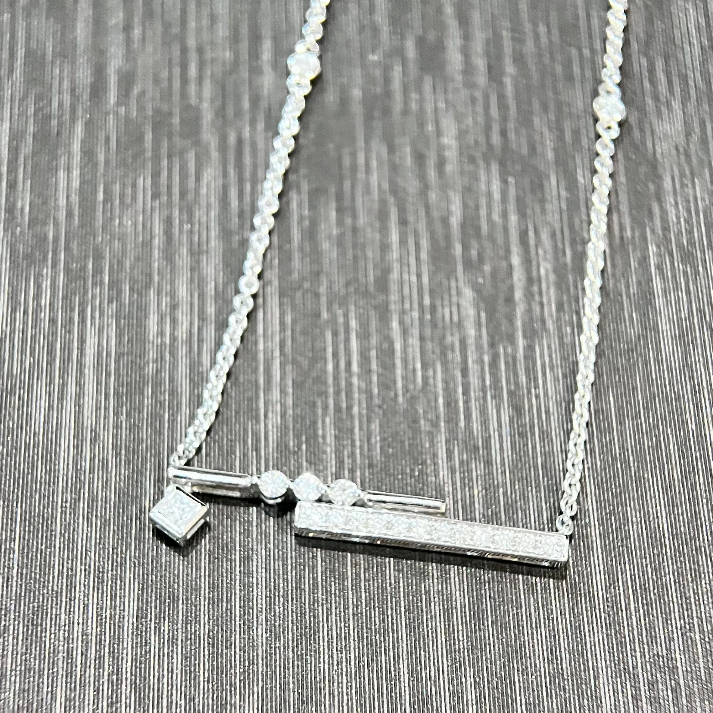 Diamond Bar Dangle Necklace