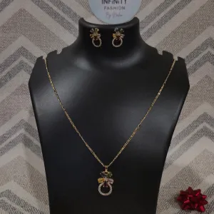 Diamond Flower Multicolor American Diamond Necklace