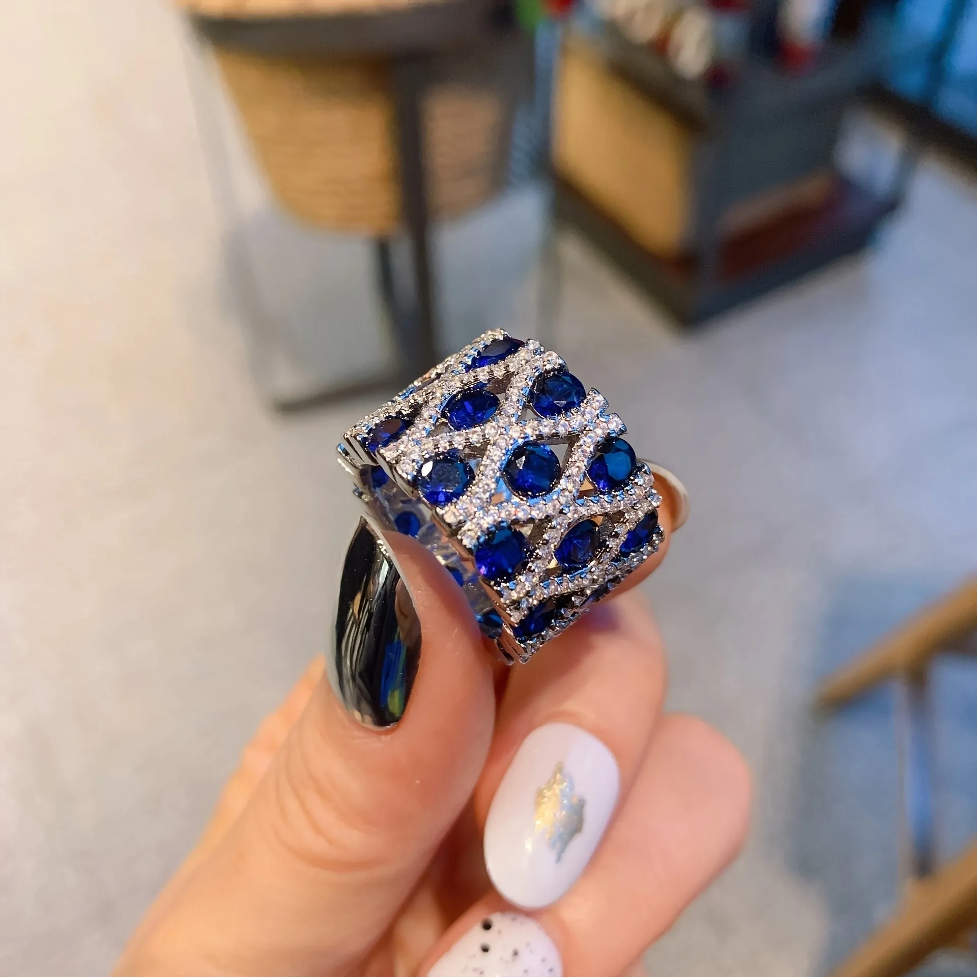 Elegant Wide Band Zirconia Ring