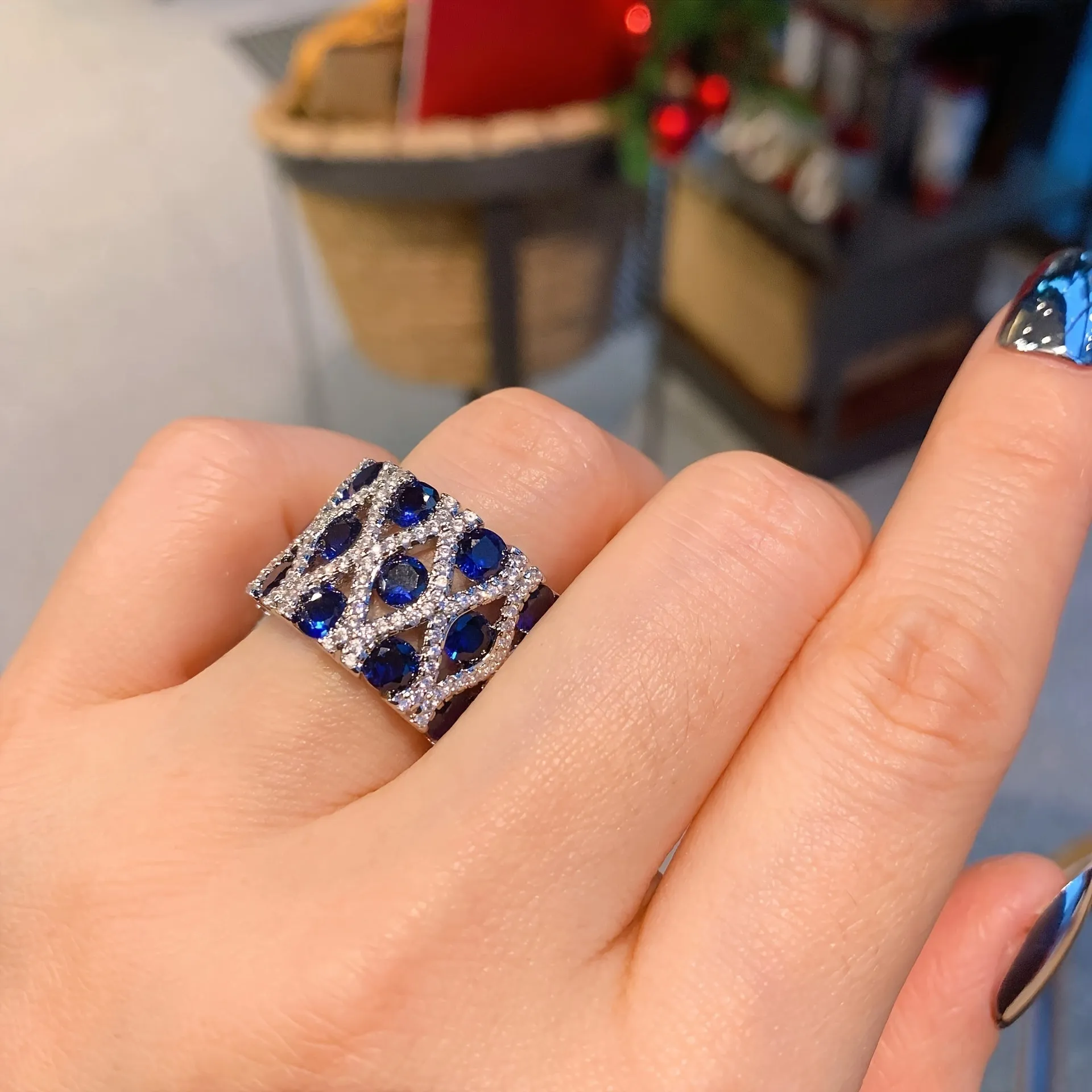 Elegant Wide Band Zirconia Ring