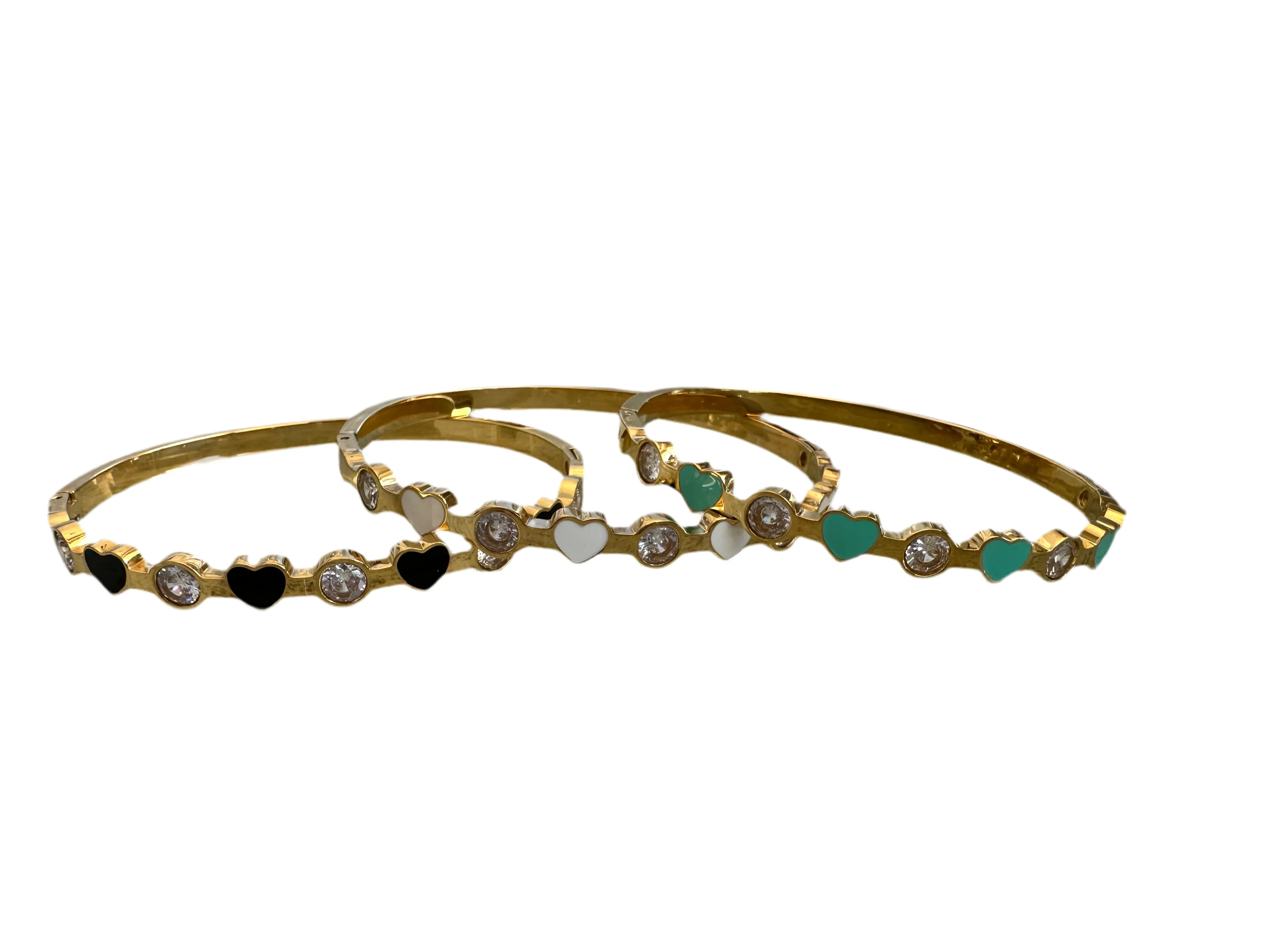 Enamel Heart and Bling Bangle