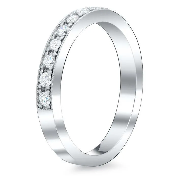 Eternity Ring Pave Half Round Milgrain Setting