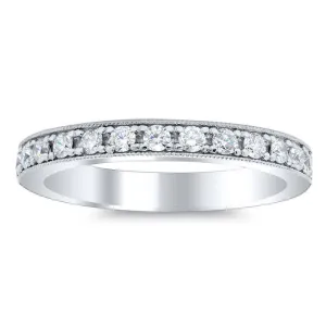 Eternity Ring Pave Half Round Milgrain Setting