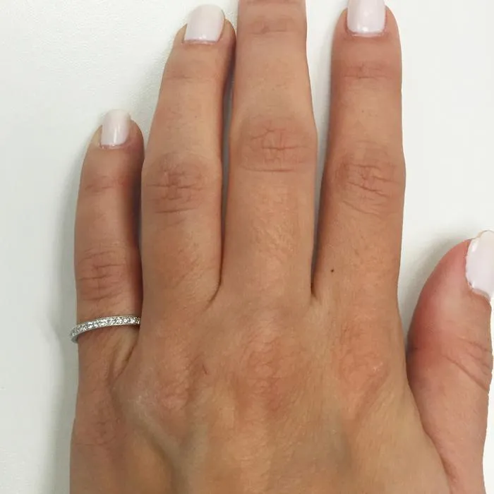 Eternity Ring Pave Half Round Milgrain Setting