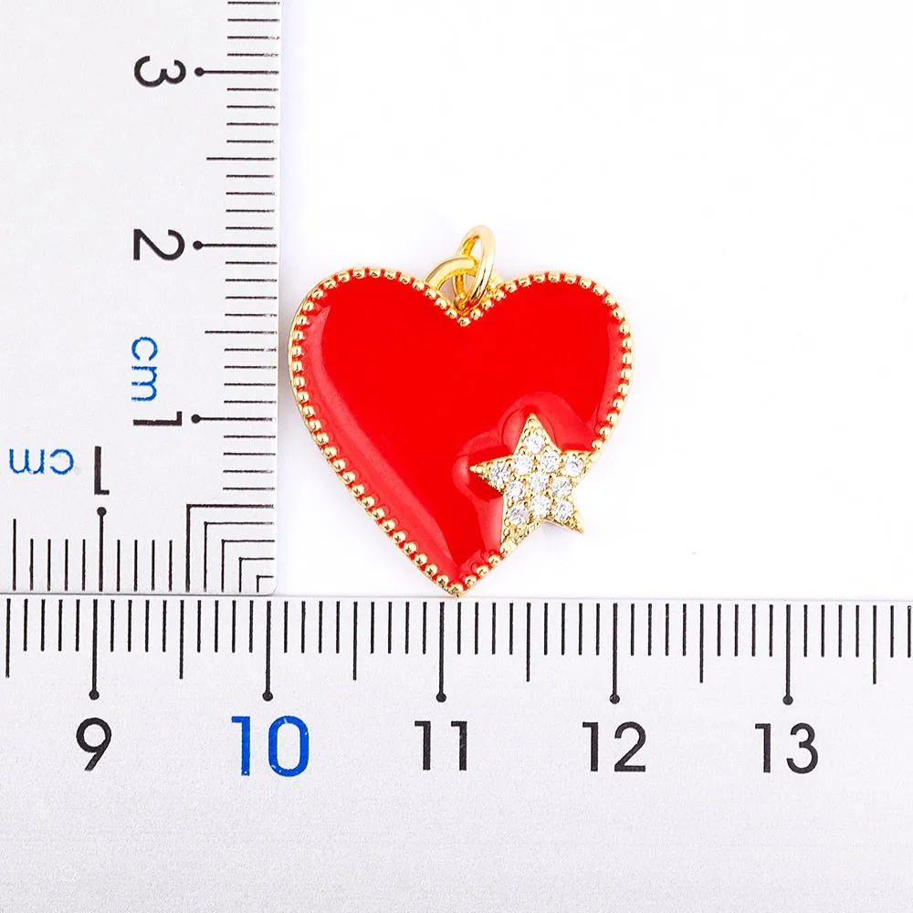 Exquisite Zircon Romantic Heart Women Pendant Simple Star Crystal Necklace