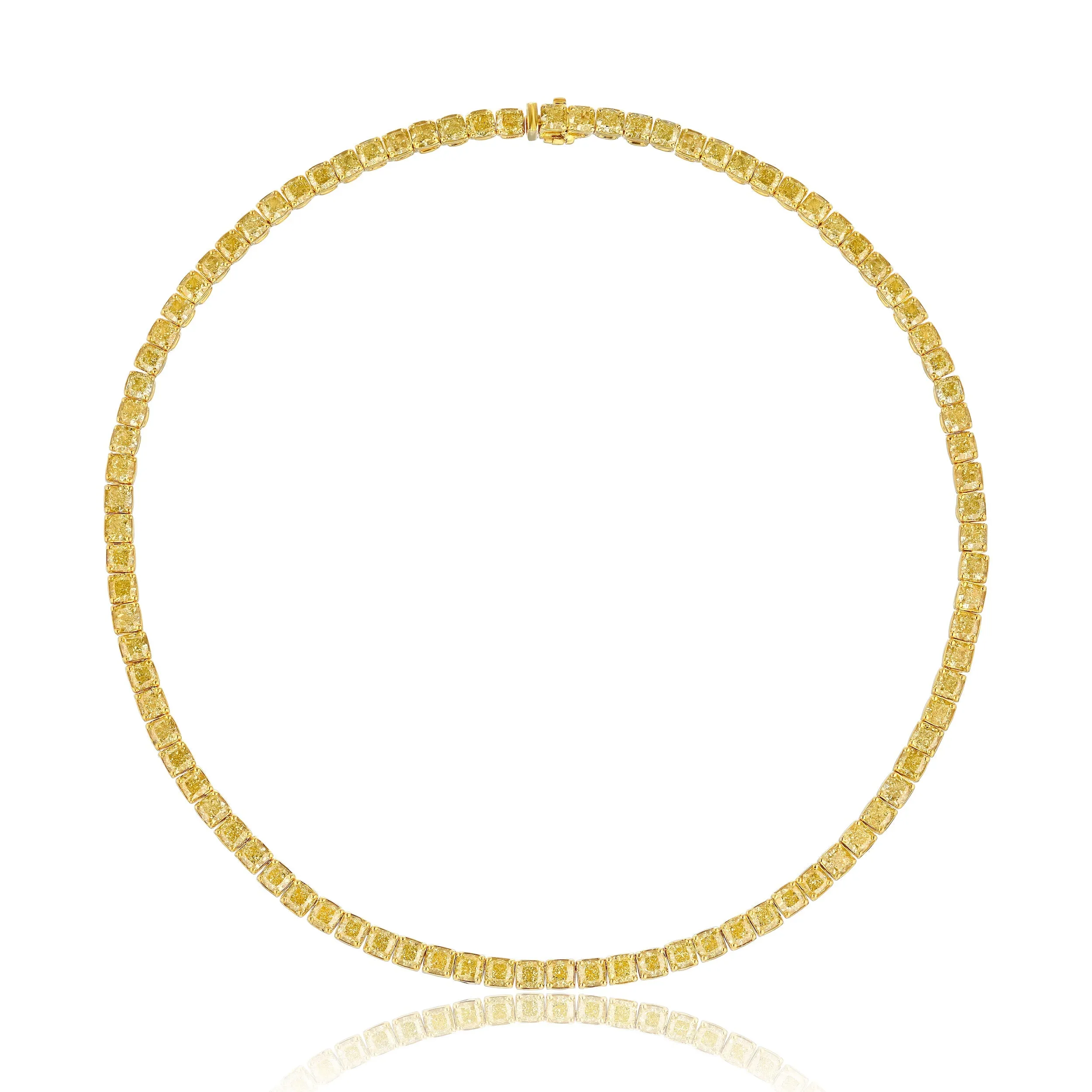 Fancy Intense Yellow Tennis Necklace, 36 CT