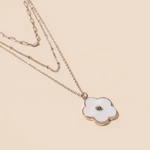 Floral Charm Layered Necklace