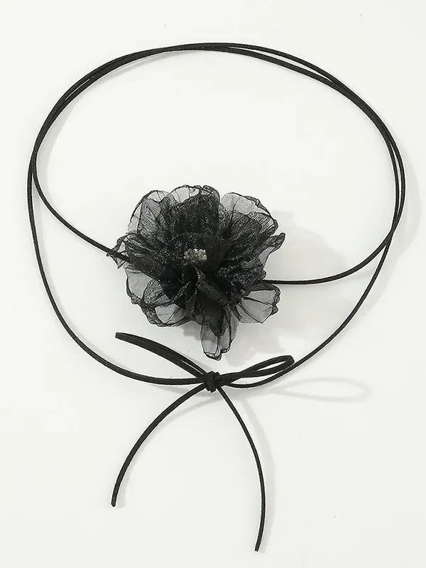 Flower Shape Gauze Necklaces Accessories Dainty Necklace