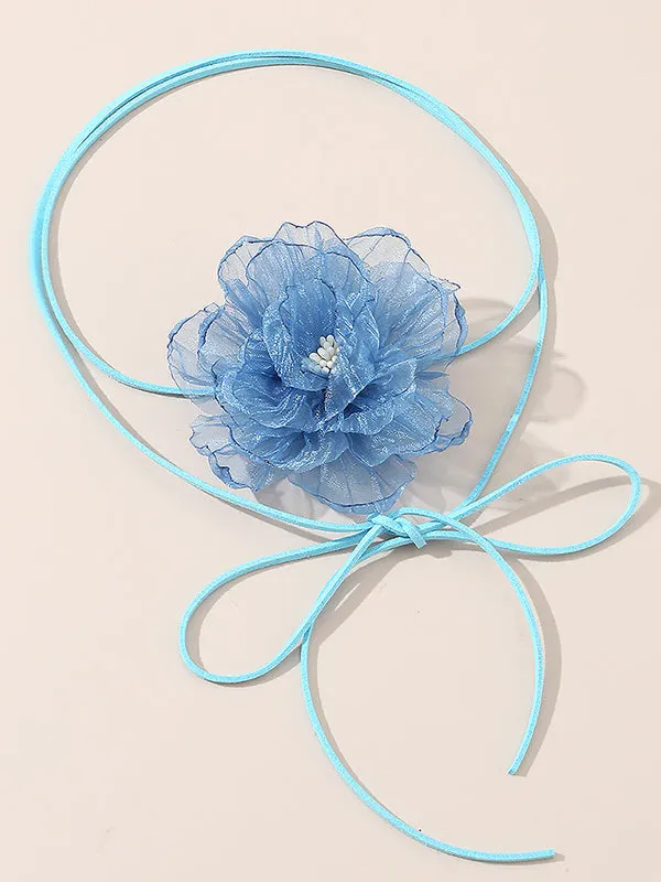 Flower Shape Gauze Necklaces Accessories Dainty Necklace