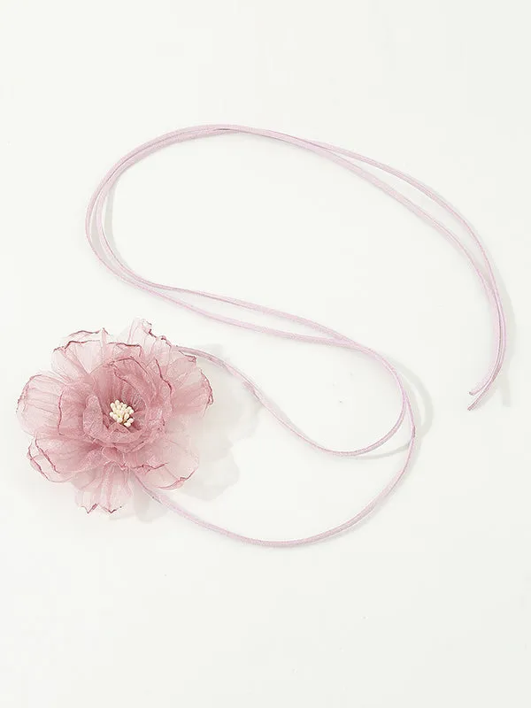 Flower Shape Gauze Necklaces Accessories Dainty Necklace