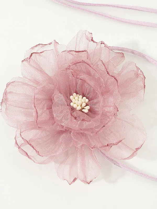 Flower Shape Gauze Necklaces Accessories Dainty Necklace