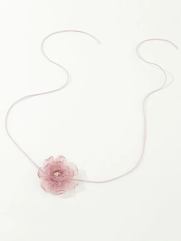 Flower Shape Gauze Necklaces Accessories Dainty Necklace