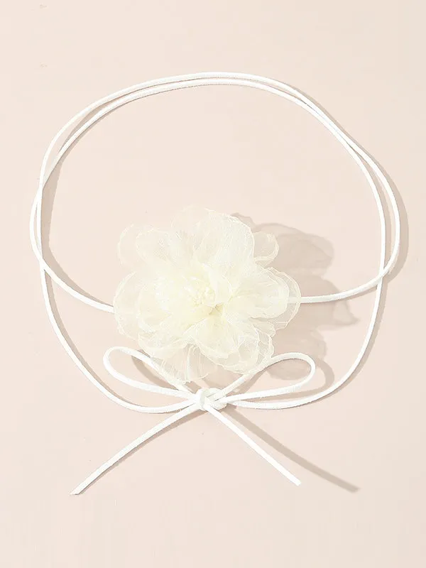 Flower Shape Gauze Necklaces Accessories Dainty Necklace