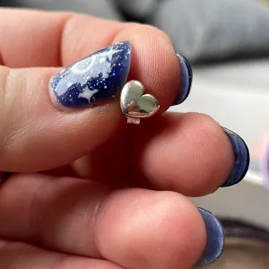 Genuine Pandora Plain Heart Silver Stud Earrings