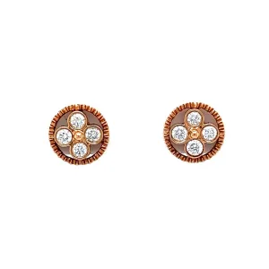 Geometric Diamond Cluster Earrings in Rose Gold