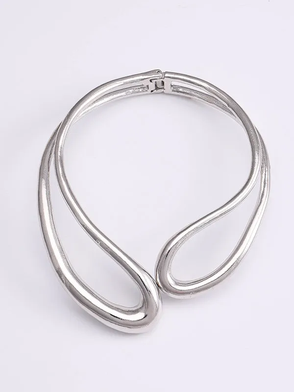 Geometric Hollow Solid Color Necklaces Accessories